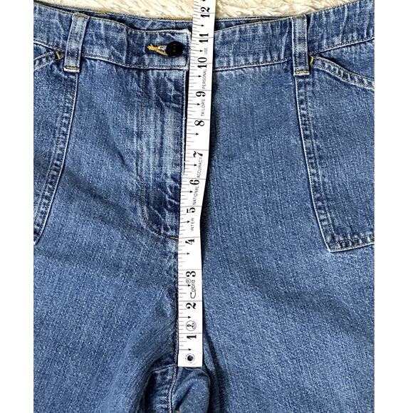 Jones New York Sport Women Size 14 Cropped Denim Jean Cargo Pants Pockets Beachy - Picture 6 of 10
